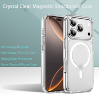 Coque de protection antichoc magnétique transparente en TPU et PC anti-jaunissement pour iPhone 18 Pro Max, compatible avec la recharge sans fil – Vente en gros usine