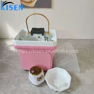 Kisen - Chaise de lavage portable moderne en similicuir rose, avec thérapie capillaire et vapeur - Offre spéciale - Product Image 2