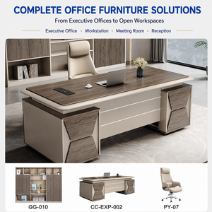 Scrivania Direzionale in Legno di Lusso, Arredamento <span class=keywords><strong>Ufficio</strong></span> Moderno, Tavolo per CEO, Scrivania per <span class=keywords><strong>Ufficio</strong></span> - Product Image 2