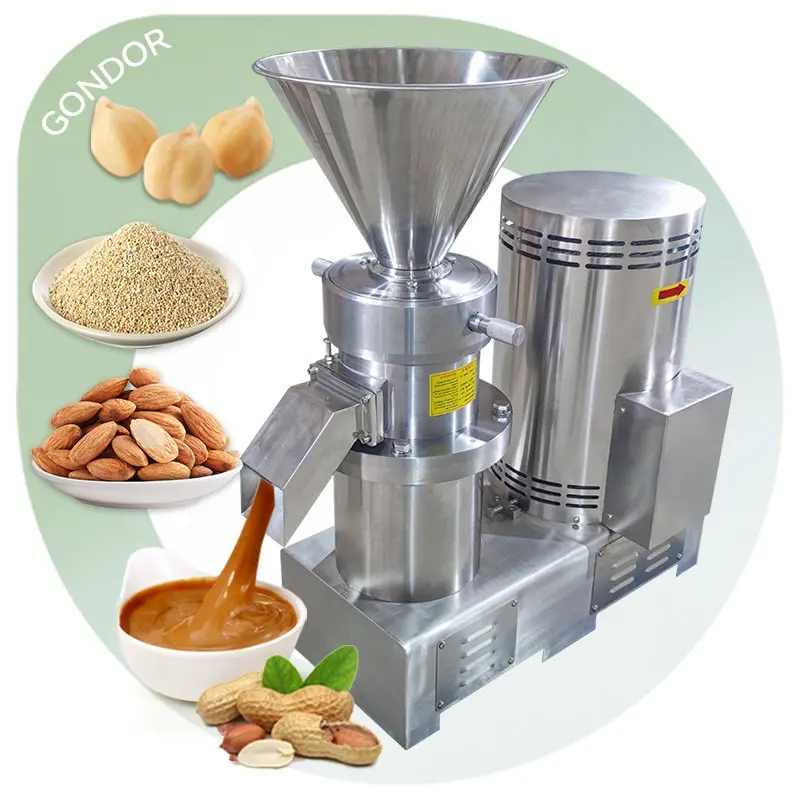 Tahini Produceren 4kw Maak Puree Gemaakt Commercieel 200 Kg Per Uur Industrie Cashewnoten Boter Colloïde Molen Machine