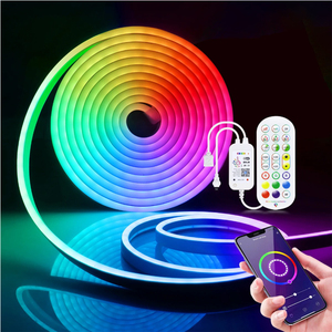Bande LED néon RGB 1M-5M avec contrôleur Tuya WiFi / Bluetooth, alimentation EU 2A/3A, lumière flexible à changement de couleur pour décoration DIY - Product Image 1