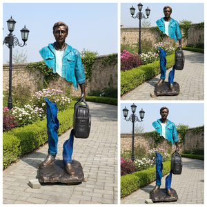 Escultura de Bronce Urbana de Arte Moderno Personalizada, Estatua de Bronce de Tamaño Real de Bruno <span class=keywords><strong>Catala</strong></span> en Movimiento - Product Image 1