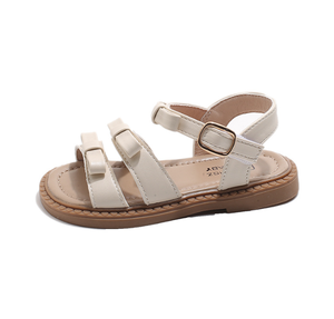 Summer New Girls' Open-Toe <b>Sandals</b> With Bow Soft Sole Beach Shoes for Toddlers and Kids - Product Image 6