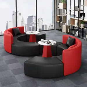 Sofa Round Circle Ottoman Reception Sofa U Shape Curved Sectional Medium Back Lobby Furniture Collaborative Office Interiors