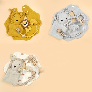 Couverture d'emmaillotage en mousseline de coton pour nouveau-né, <span class=keywords><strong>sucette</strong></span> en Silicone, anneau de dentition, couverture de sécurité, carte en bois, ensemble d'emmaillotage pour bébé - Product Image 6