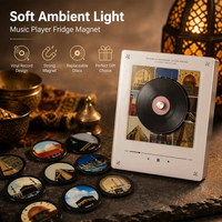 DIY OEM Lampu Malam Pemutar Musik Cakram Akrilik Berputar dengan Speaker Audio Vinyl yang Dapat Diganti, Magnet Kulkas NFC, dan Laser CARE