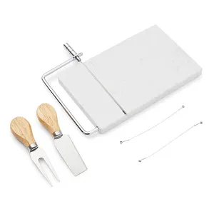 Queijo Slicer Cortador Heavy Duty 5 "x 8" Mármore Polido Queijo Slicer Board para Corte Bloco Queijos Manteiga Carnes Outros Aperitivos