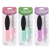 Ensemble professionnel de manucure et pédicure 2 pièces, lime à ongles, fourchette à cuticules, outil de beauté en acier inoxydable, kit pour éliminer les callosités des pieds