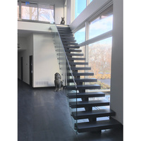 Conception de garde-corps d'escalier intérieur en bois de caoutchouc de construction de la maison de chicago de chicago, de kingston