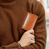Portefeuille à cartes pop-up à une main, accès rapide, fin, en cuir véritable, porte-cartes intelligent, personnalisable OEM, directement de l'usine