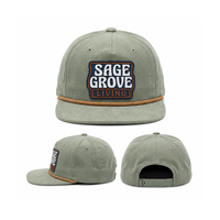 Gorra de Pana con Visera Plana de 5 Paneles, Transpirable, con Logotipo Personalizado, para Deportes al Aire Libre, Unisex, con Cierre a Presión y Cuerda Trenzada