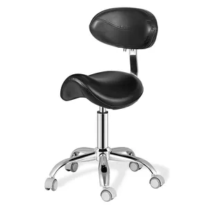 Sattel hocker Rollstuhl für Medical Massage Salon Spa, verstellbarer hydraulischer Hocker mit Rädern (schwarz)