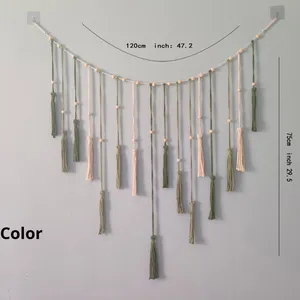 Nordique Simple Ins bohème en bois perle <span class=keywords><strong>Photo</strong></span> gland tissé à la main coton corde tenture <span class=keywords><strong>murale</strong></span> extérieure décoration <span class=keywords><strong>murale</strong></span> à la main <span class=keywords><strong>tapisserie</strong></span> <span class=keywords><strong>murale</strong></span> - Product Image 6