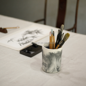 Vaso in <span class=keywords><strong>Cemento</strong></span> con Motivo a Inchiostro Lavato, <span class=keywords><strong>Design</strong></span> Cilindrico Creativo, Decorazione Moderna Minimalista per Interni, Balcone e Soggiorno - Product Image 6