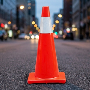 Cono de Tráfico Gigante de PVC con Cinta Reflectante para Construcción de Carreteras - Product Image 1