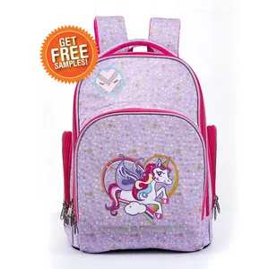 Custom Logo Pink Lightweight Kawaii Cute Unicorn Girl Ergonomic School Bag 2024 Students Spine Care Backpacks for Children