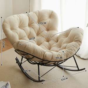 Fauteuil à bascule moderne modulaire inclinable pour adultes avec cadre en métal portable en <span class=keywords><strong>rotin</strong></span> pour une utilisation intérieure/extérieure, <span class=keywords><strong>salon</strong></span> - Product Image 3