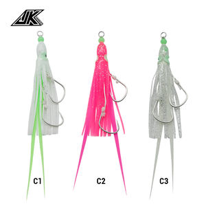 JK Fishing IHT <span class=keywords><strong>Inchiku</strong></span> Assist Set Jupes de pieuvre barbelées en eau salée PE Line UV Glow Hook - Product Image 2