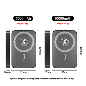 พาวเวอร์แบงค์ไร้สาย 5000 10000 มิลลิแอมป์ชั่วโมง 20 วัตต์ ชาร์จเร็วแบบ Type-C แบตเตอรี่แม่เหล็ก 10000 มิลลิแอมป์ชั่วโมง สำหรับ iPhone พาวเวอร์แบงค์แบบมีโลโก้สั่งทำ 5000 มิลลิแอมป์ชั่วโมง - Product Image 2