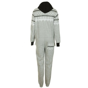 Combinaison de nuit en polaire écologique à capuche zippée à manches longues imprimée sur mesure pour femme, idéale pour l'hiver - Product Image 5