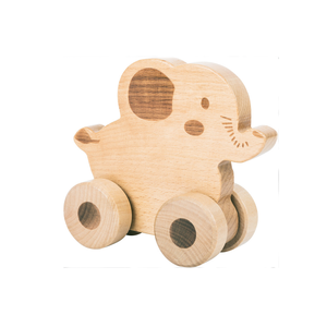 Trenino Giocattolo in Legno Naturale con <span class=keywords><strong>Animali</strong></span> Leone Elefante Coccodrillo Giraffa, Macchinina da Tirare, Regalo Educativo per Bambini - Product Image 2