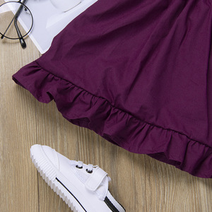 Vêtements décontractés pour bébés, petites robes de princesse pour filles, robe à volants violette pour filles, fabriquée en Chine - Product Image 5