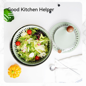 2025 mới bằng thép không gỉ Salad Spinner Hướng dẫn sử dụng quay thoát giỏ trái cây và rau quả gia đình Spinner - Product Image 5