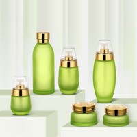 Conteneurs d'emballage vert pour cosmétiques, 20 pièces, conteneurs en verre de crème, avec bouchon de pompe à vis
