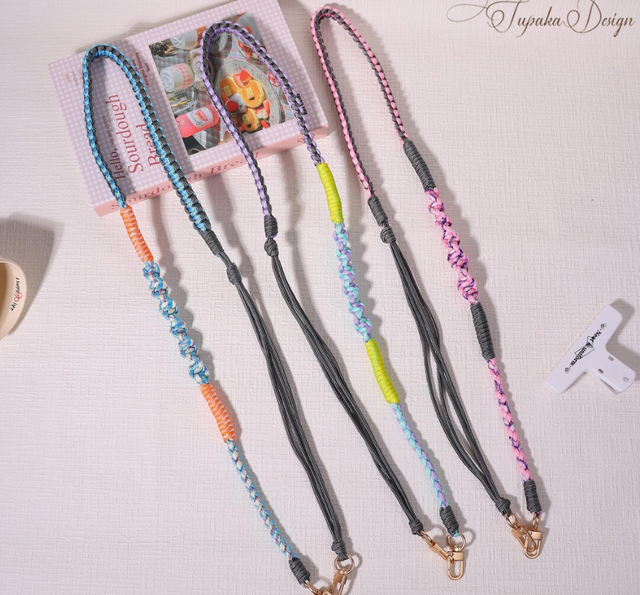 Handmade Cute Multi-Color Braided Paracord Crossbody Phone Strap Outdoor Sport Heavy Duty Lanyard for Handbag Accessories