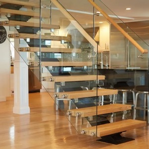 <span class=keywords><strong>Escalera</strong></span> Interior Moderna Personalizada de Metal y <span class=keywords><strong>Madera</strong></span>, <span class=keywords><strong>Escalera</strong></span> Recta de Hierro Forjado de Lujo con <span class=keywords><strong>Barandilla</strong></span> de Vidrio para Aplicaciones en Cocinas de Villas - Product Image 5