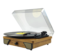 Venta caliente Vintage Reproductor de discos de vinilo BT y AUX Sistema estéreo Reproductor de discos Altavoz Estilo Retro