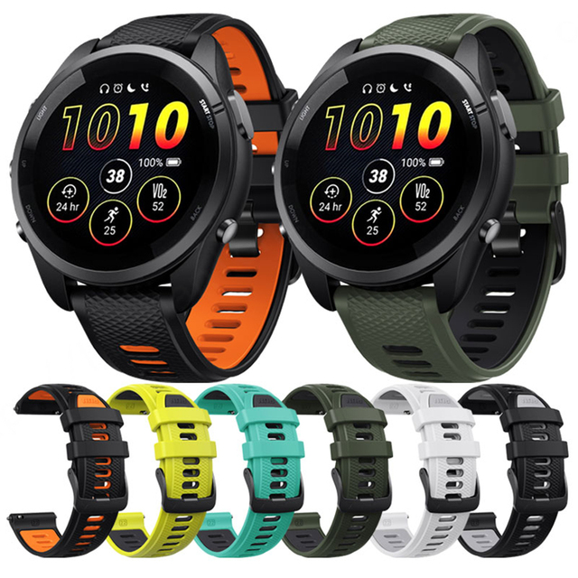 HUANLONG Silicone Strap With Stainless Steel Buckle Soft Rubber Waterproof Fashion Smart Watch Band for Garmin Forerunner 265
