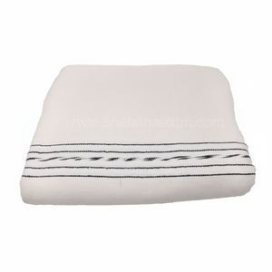 Manta de algodón natural ecológica con borde de borla para tiendas de decoración minimalista y rústica para el hogar - Product Image 1