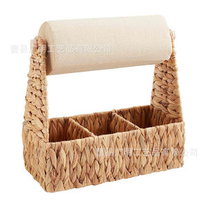 Water Hyacinth Storage Basket Rectangle Handmade <b>Standing</b> Type For Home Desktop Toilet Paper Holder Fruit <b>Vegetable</b> Storage - Product Image 5