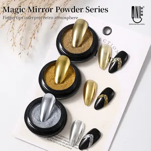 3 Colors Magic <b>Mirror</b> Powder for Nails Metallic Gold Silver Chrome Nail Powder Holographic <b>Mirror</b> Effect for Nail Art Decoration - Product Image 2