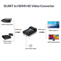 Convertisseur SCART vers HDMI Adaptateur d'entrée SCART vers sortie HDMI Vidéo composite Audio stéréo HD 720p / 1080p Adaptateur pour HD DVD TV