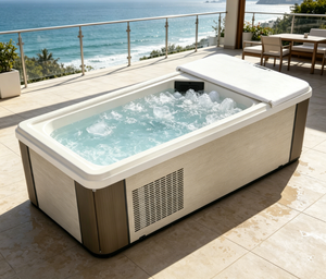 อ่างแช่น้ำเย็นแบบออลอินวัน OEM ODM พร้อมเครื่องทำความเย็นในตัว ระบบกรอง และวัสดุอะคริลิกสำหรับสปา - Product Image 1