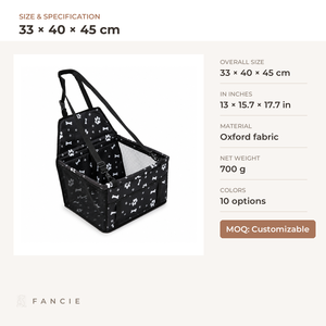 Sac de transport pliable et portable pour animaux de compagnie, siège rehausseur en maille Oxford pour chiens et chats de petite taille, idéal pour les voyages en voiture, OEM ODM - Product Image 4