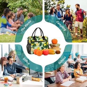 Bolsa Térmica Reutilizable con Diseño de Limón Fresco Hawaiano, Bolsa de Almuerzo con Cierre para Picnic - Product Image 6