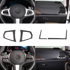 Pour 2018-2022, pour X3, améliorations intérieures de luxe en fibre de carbone souple, kits d'autocollants décoratifs noirs - Product Image 6