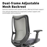 Chaise de bureau ergonomique moderne ZOTER en maille avec appui-tête réglable, support lombaire pivotant, garantie 10 ans pour le bureau à domicile