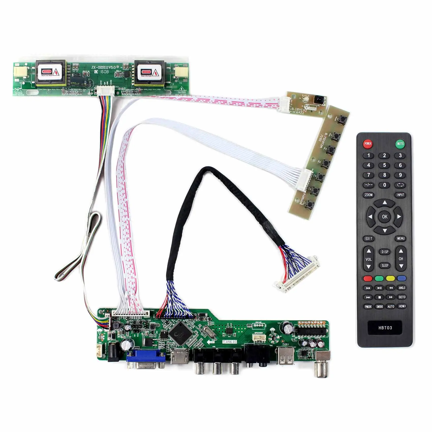 HD Mi Av의 USB Rf 9.7 ''17'' 19 ''PCB 보드 LCD 모니터 광동 메인 보드 V56 범용 LCD TV 컨트롤러 드라이버 보드 PC/Vga