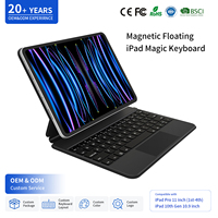 Casing Keyboard Nirkabel untuk iPad Pro 11 Inch Generasi ke-3 & ke-4 dengan Touchpad, Keyboard Tablet yang Nyaman, dan Stand Magnetik Mengambang