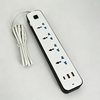 Stop Kontak Anjehold Grosir Pabrik, Proteksi Beban Berlebih, 4 Stop Kontak, 2 USB, 1 Type-C, Soket Ekstensi Multi Colokan untuk Rumah dan Kantor