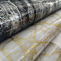 Nappes en PVC transparent argenté effet laser, rouleaux de nappes en vinyle pour mariages et fêtes