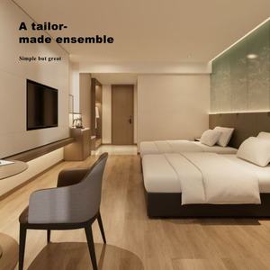कस्टम आकार 3-4-5 स्टार होटल डिजाइन ठोस लकड़ी बेडरूम फर्नीचर सेट अतिथि कमरे फर्नीचर - Product Image 2