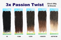 Produits capillaires Yiwu Vivian, tresses pré-torsadées Spring Twist, Passion Twist, ombrées, tresses pré-torsadées Spring Twist, cheveux pour tresses au crochet