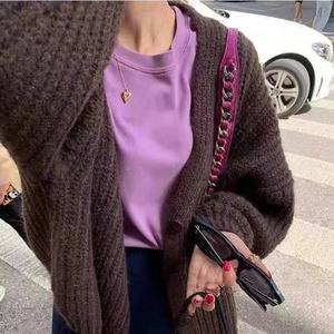 Pull personnalisé en <span class=keywords><strong>mohair</strong></span> manteau <span class=keywords><strong>noir</strong></span> pour femmes pull de haute qualité tricoté par ordinateur <span class=keywords><strong>cardigan</strong></span> à manches longues et à simple boutonnage - Product Image 1