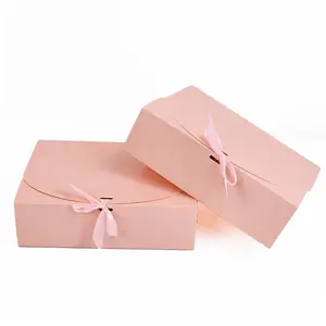 Caja de papel rosa con logotipo de tamaño personalizado para comida, juguetes para aperitivos, cajas de papel gruesas para regalo de Festival, bajo MOQ, precio de fábrica