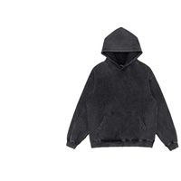 Sweat à capuche en molleton 100 % coton, délavé et vieilli, avec logo personnalisé, nouvelle mode 2026, pour homme, style vintage ample et surdimensionné